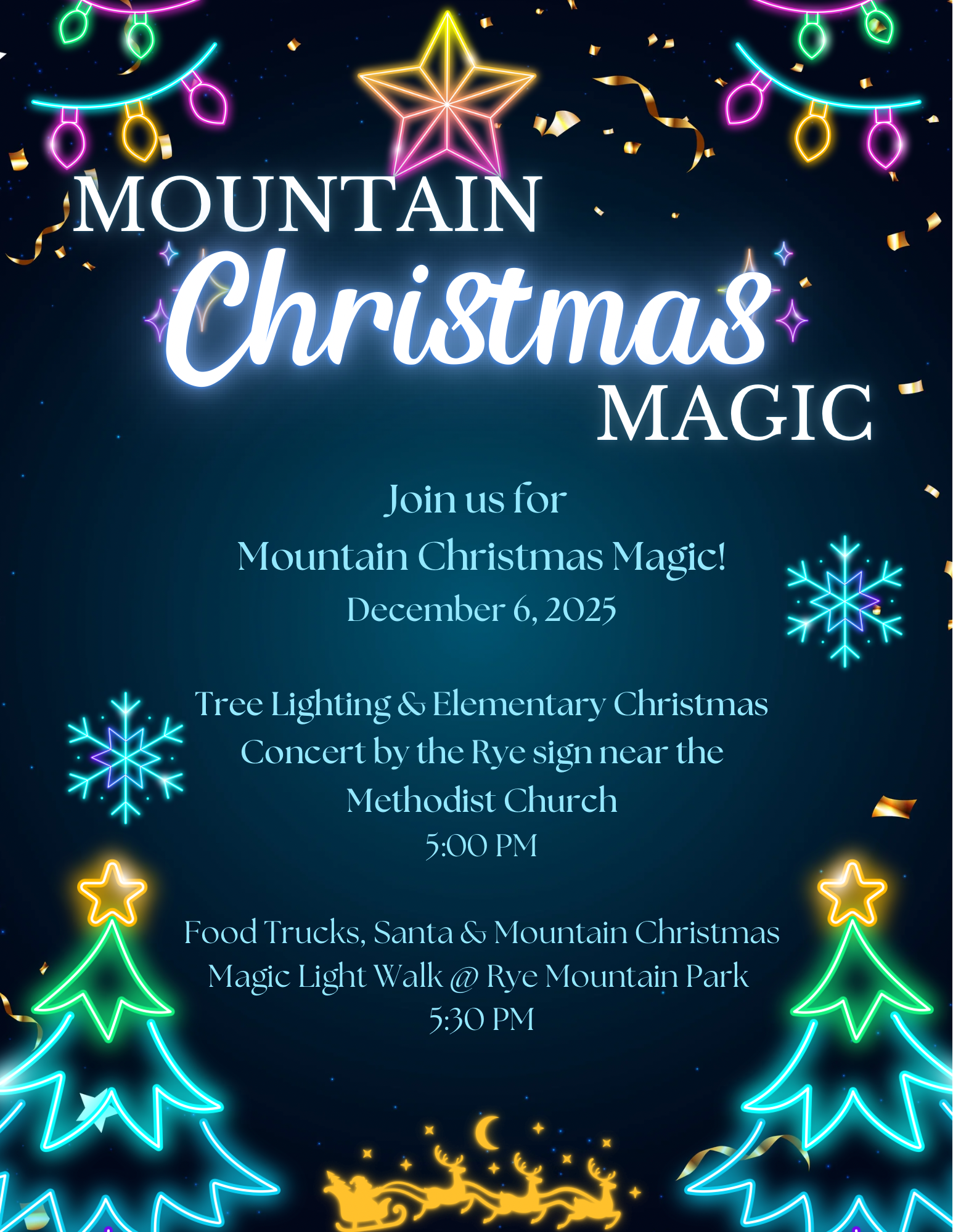2025 Annual Tree Lighting event Flyer